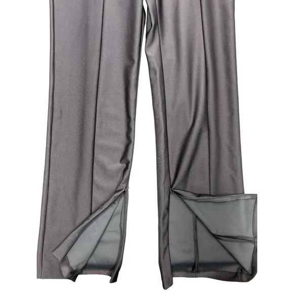 Good American Scuba Trousers Slight Flare Zip Side Zip Center Seam Gray Sz 6 3XL - Picture 3 of 12